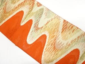 流水模様織り出し　名古屋帯